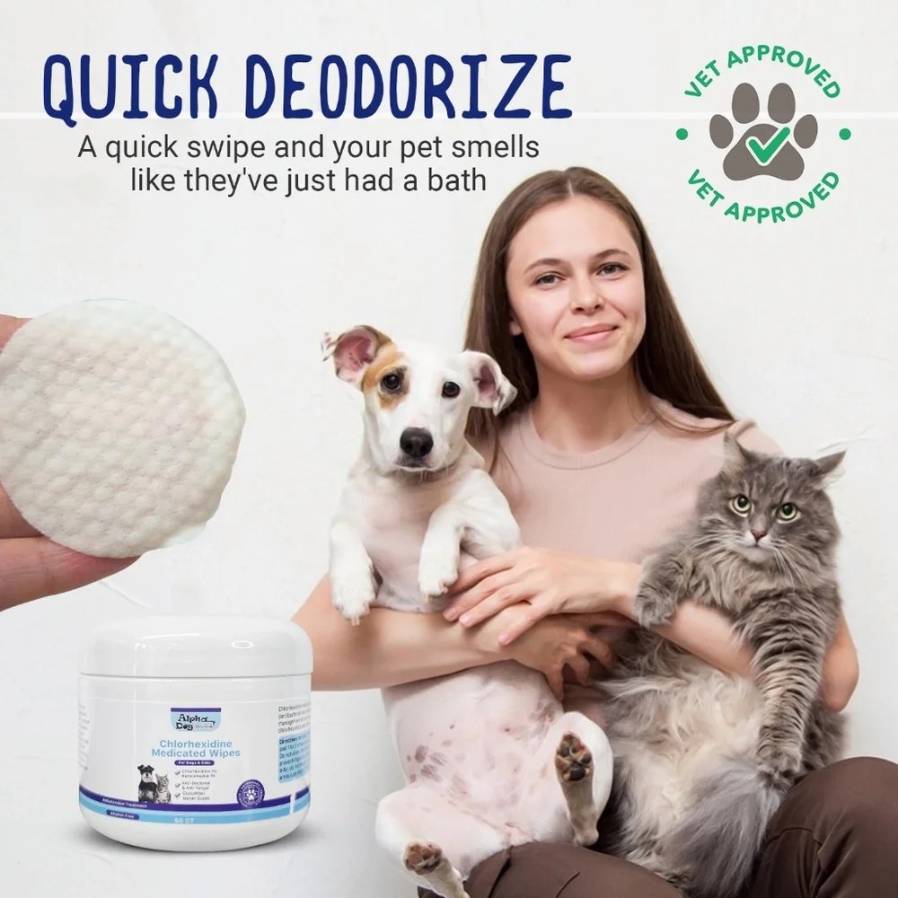 Alpha Dog Series Chlorhexidine Ketoconazole Wipes Anti Itch Hot Spot Relief